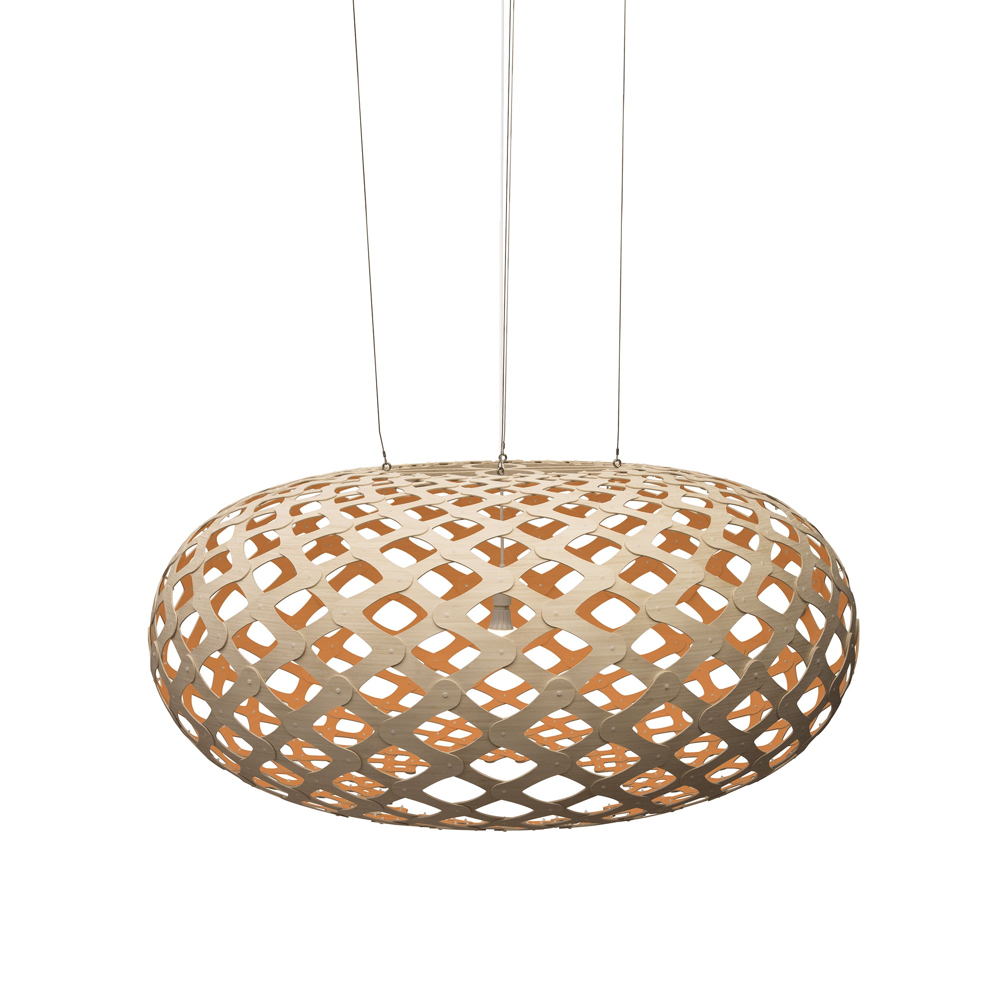 Kina Pendant Light: Extra Large + Bamboo + Orange + White