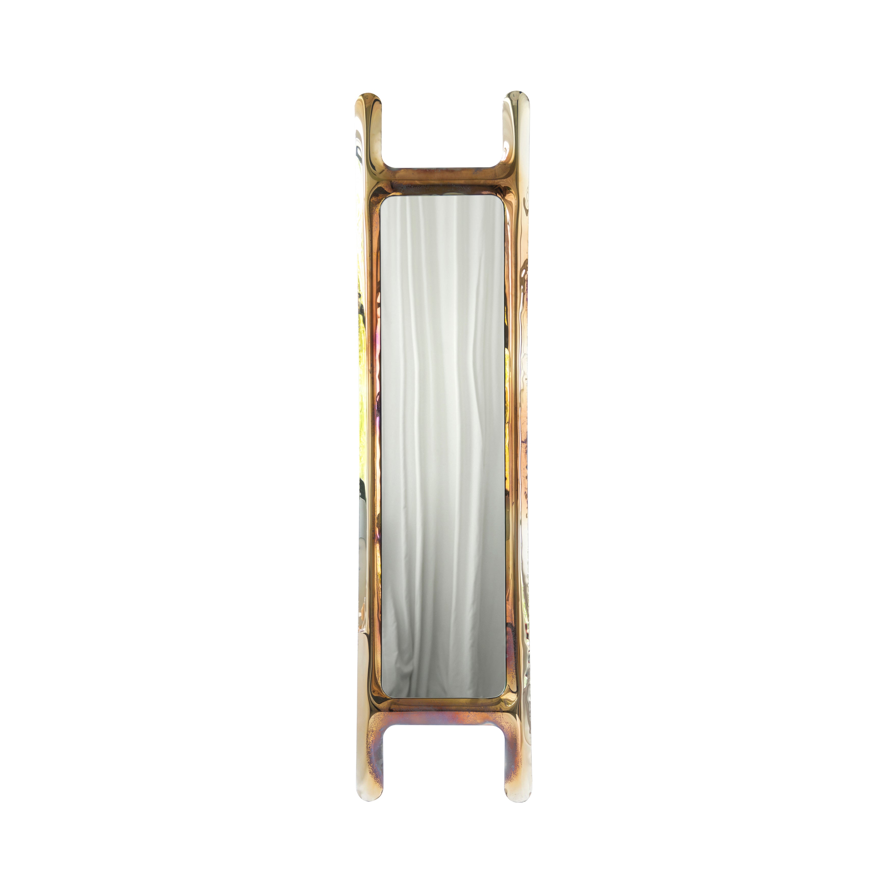 Drab Mirror: Flamed Gold Stainless Steel