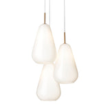 Anoli 3 Chandelier: Opal White + White