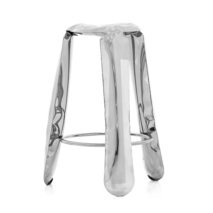 Plopp Bar Stool: Stainless Steel + Inox Polished