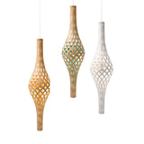 Nikau Full Pendant Light: Bamboo + Orange + Aqua + White + White