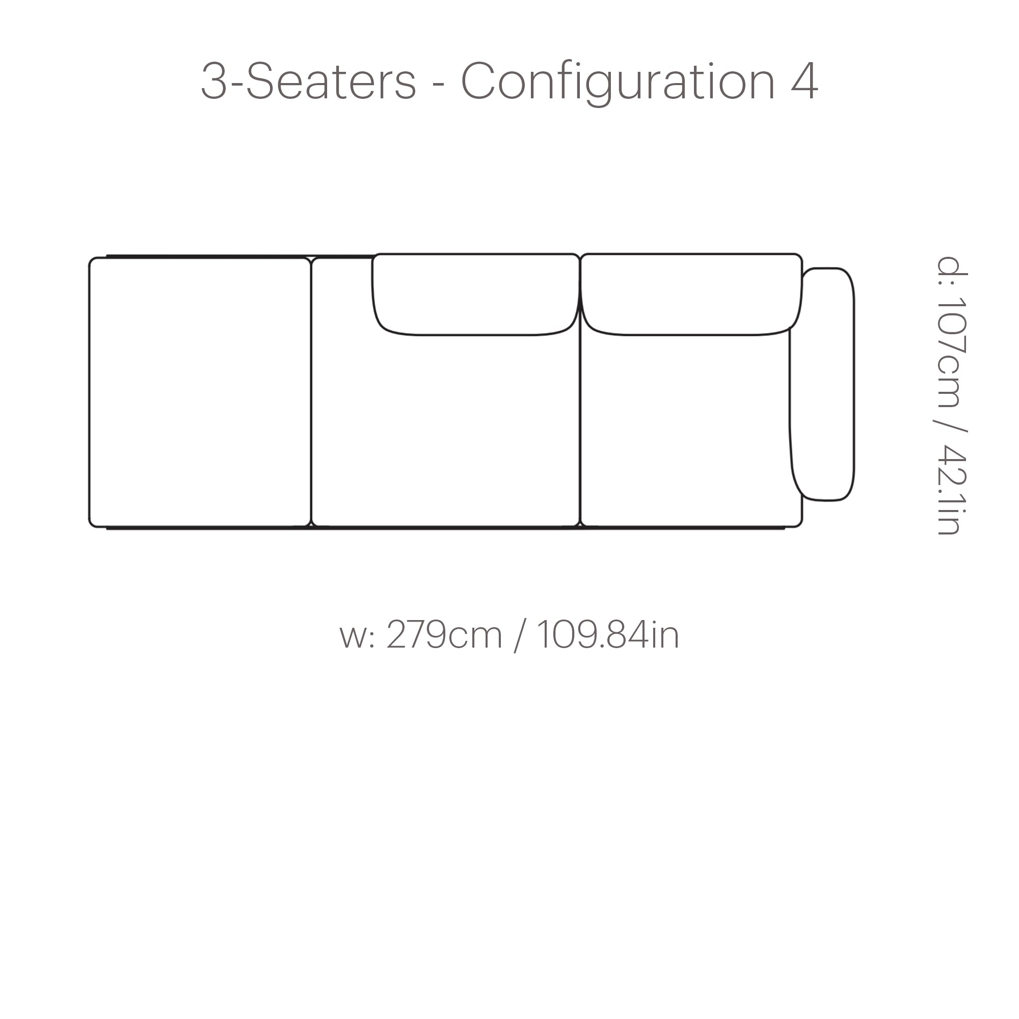 In Situ Modular Sofa: 3 Seater + Configuration 4