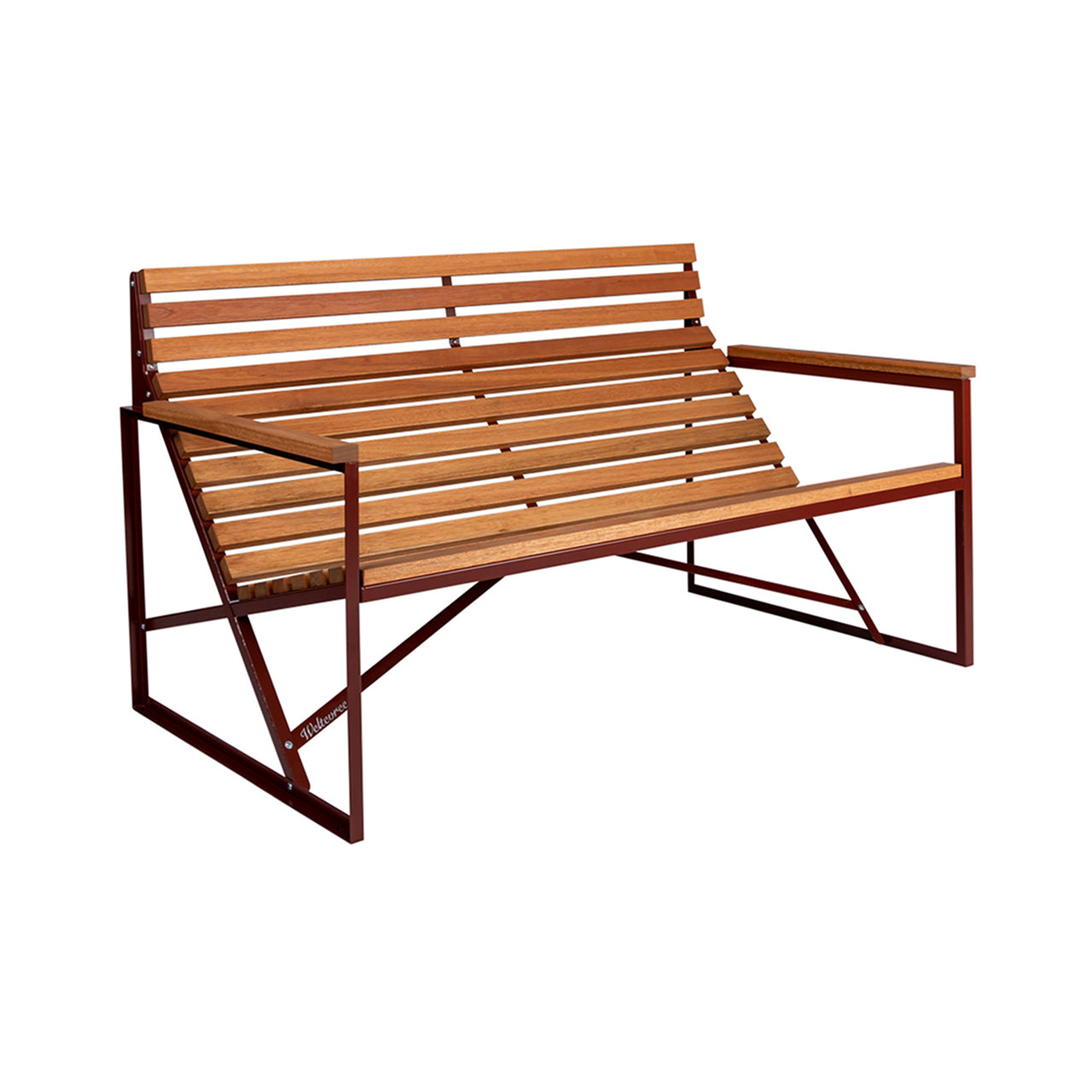 Patio Bench: Low +  Oxide Red