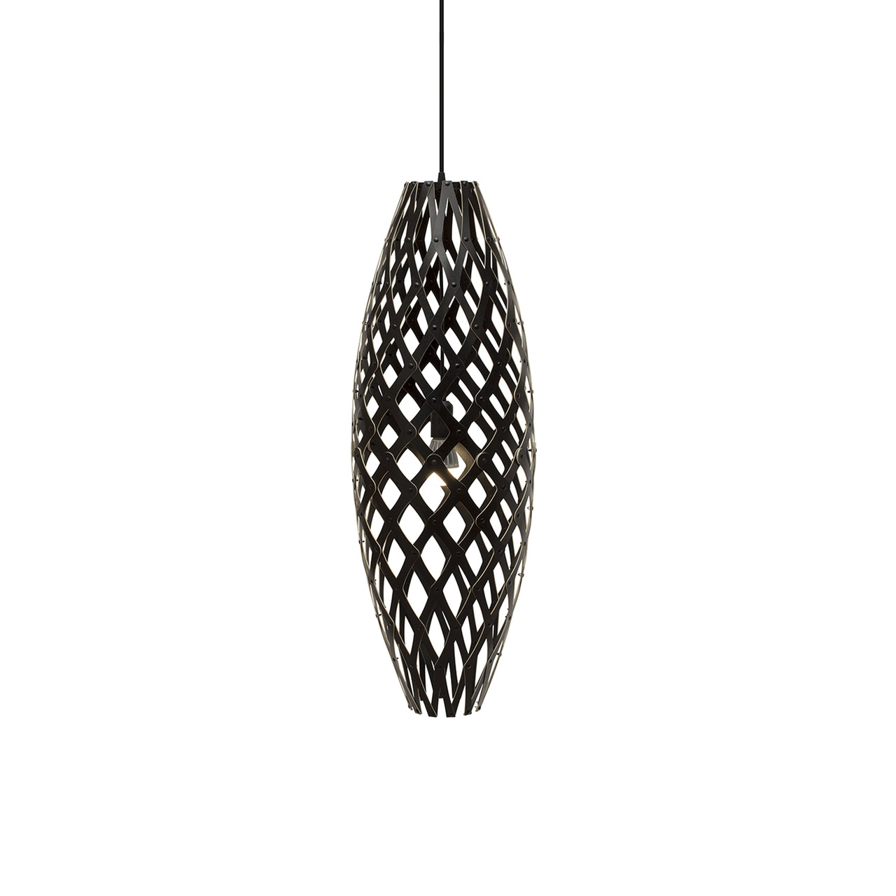 Hinaki Pendant Light: Medium + Black + Black