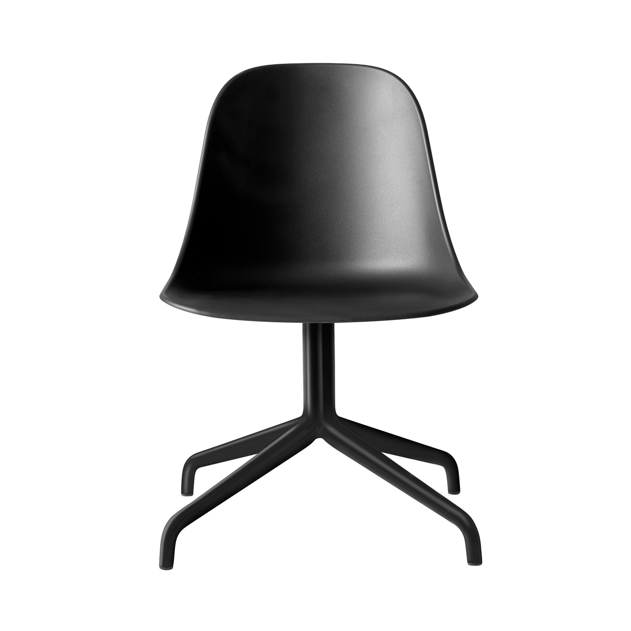 Harbour Side Dining Chair: Star Base + Return + Black Aluminum + Black