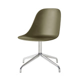 Harbour Side Dining Chair: Star Base + Return + Polished Aluminum + Olive