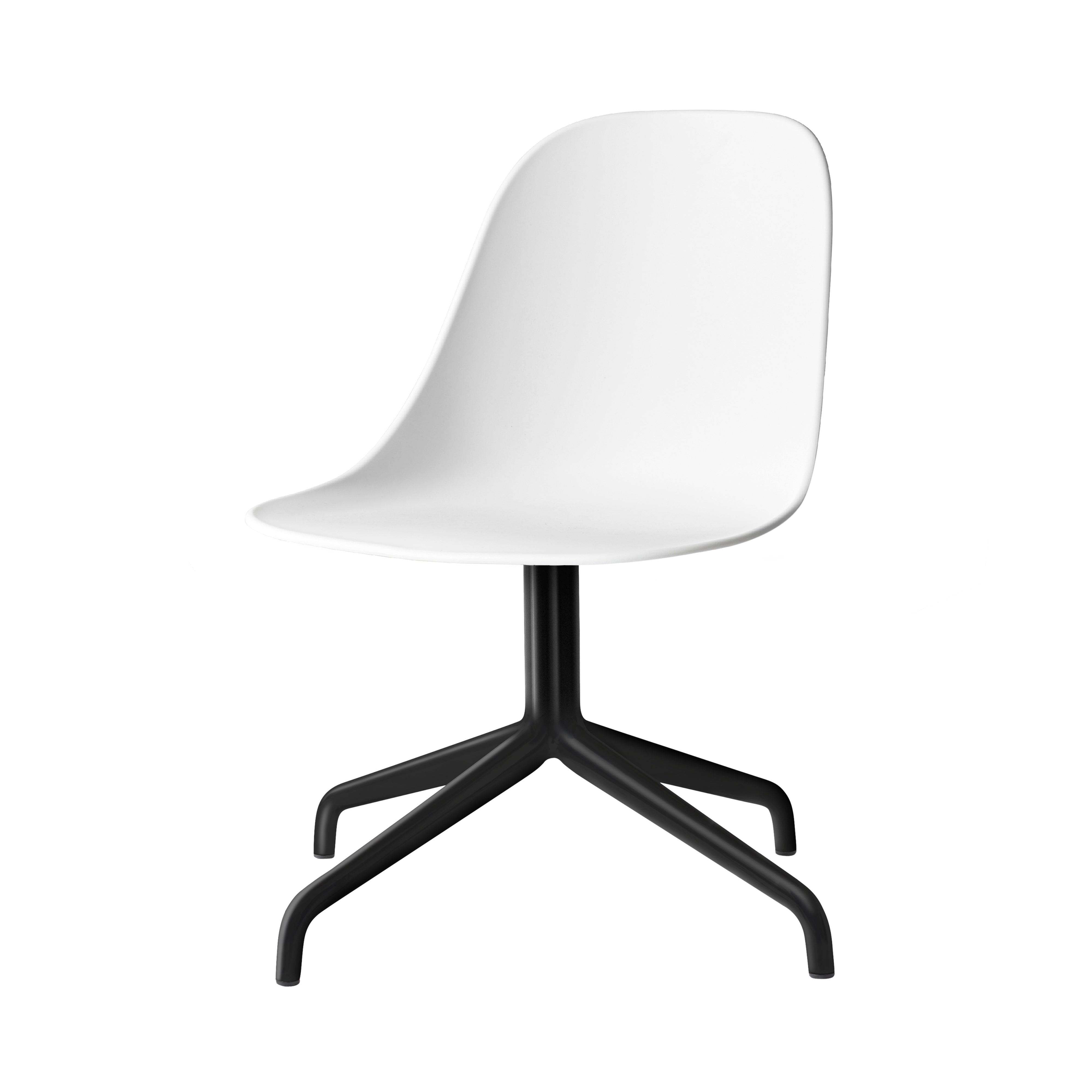 Harbour Side Dining Chair: Star Base + Return + Black Aluminum + White