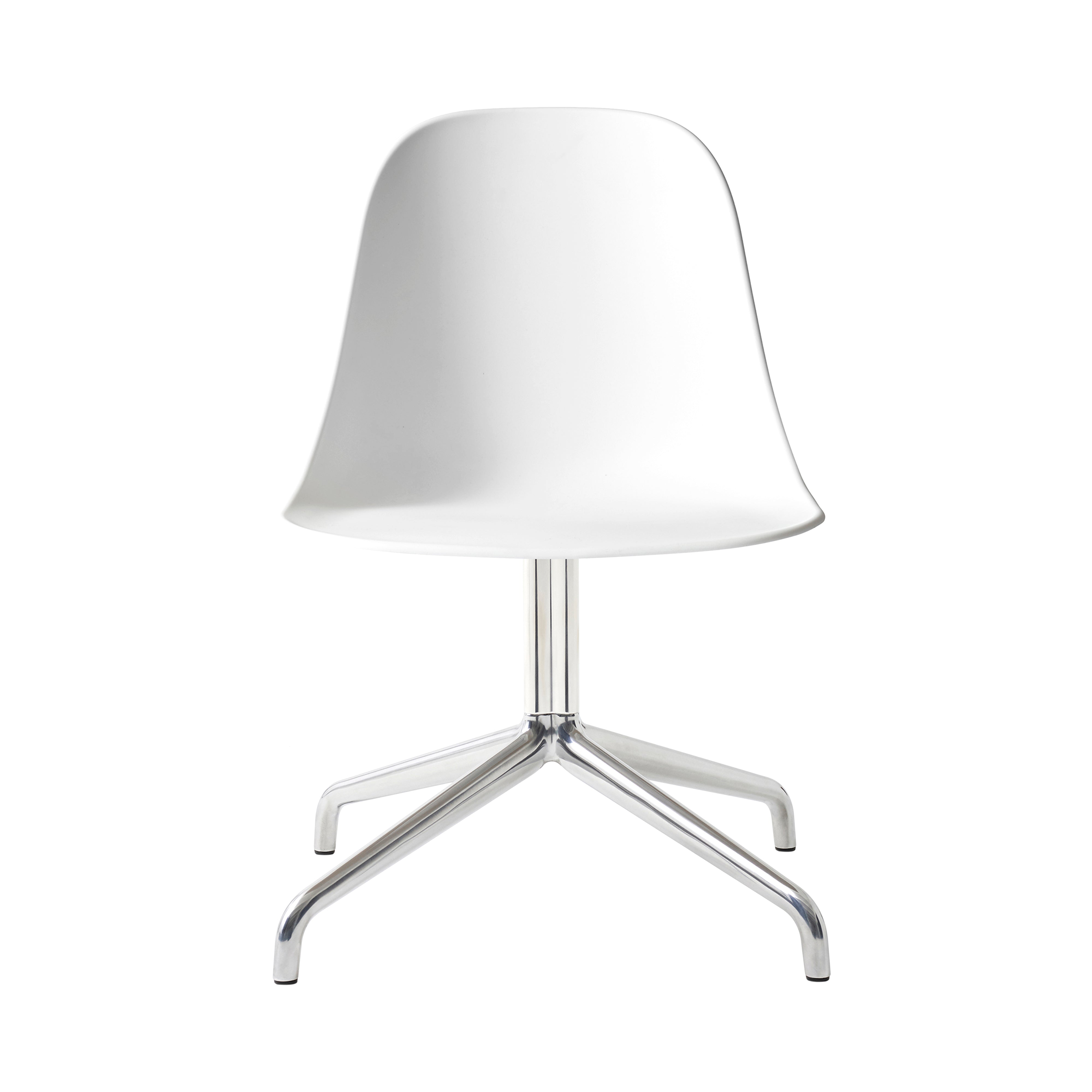 Harbour Side Dining Chair: Star Base + Return + Polished Aluminum + White