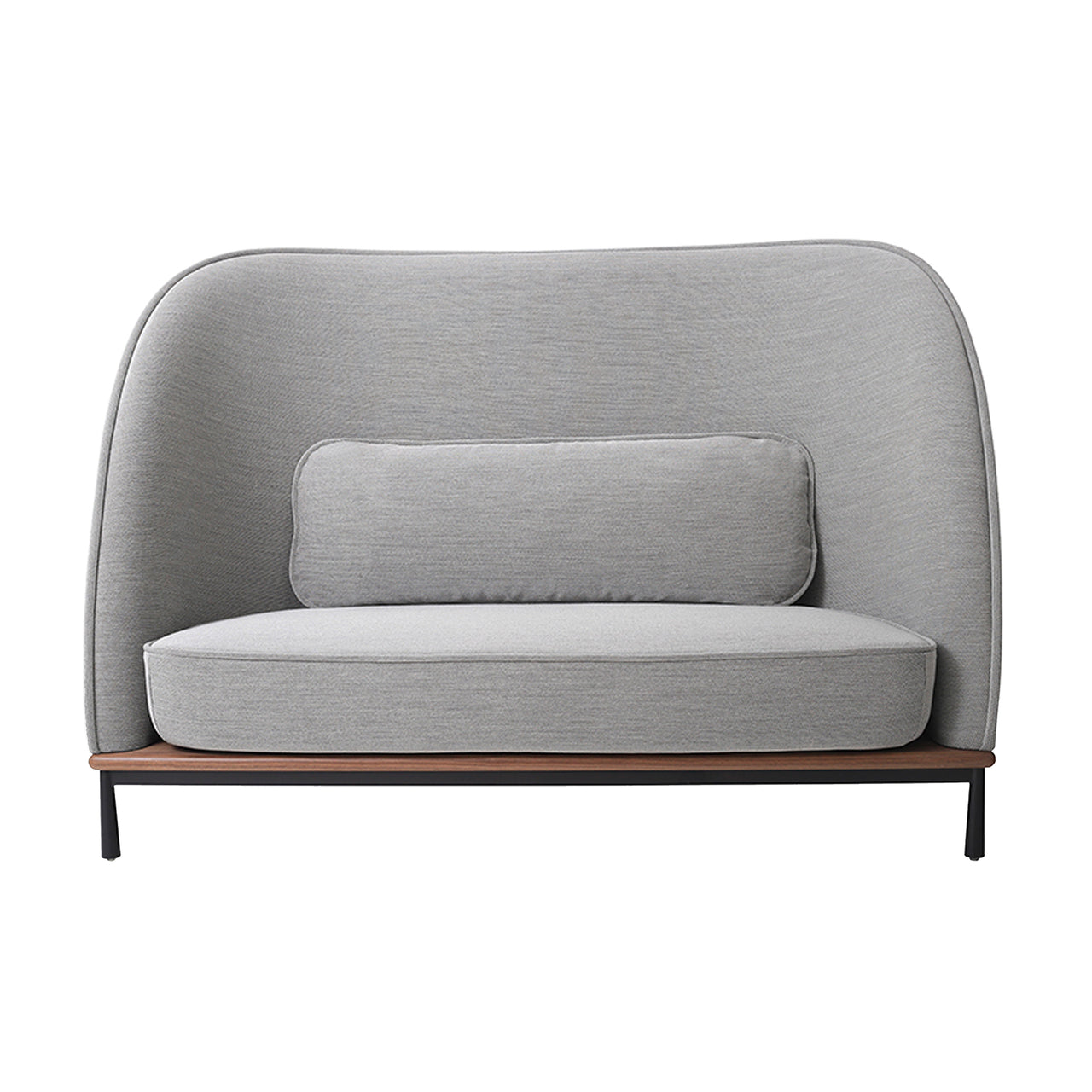 Arc Sofa Highback Love Seat: Natural Walnut