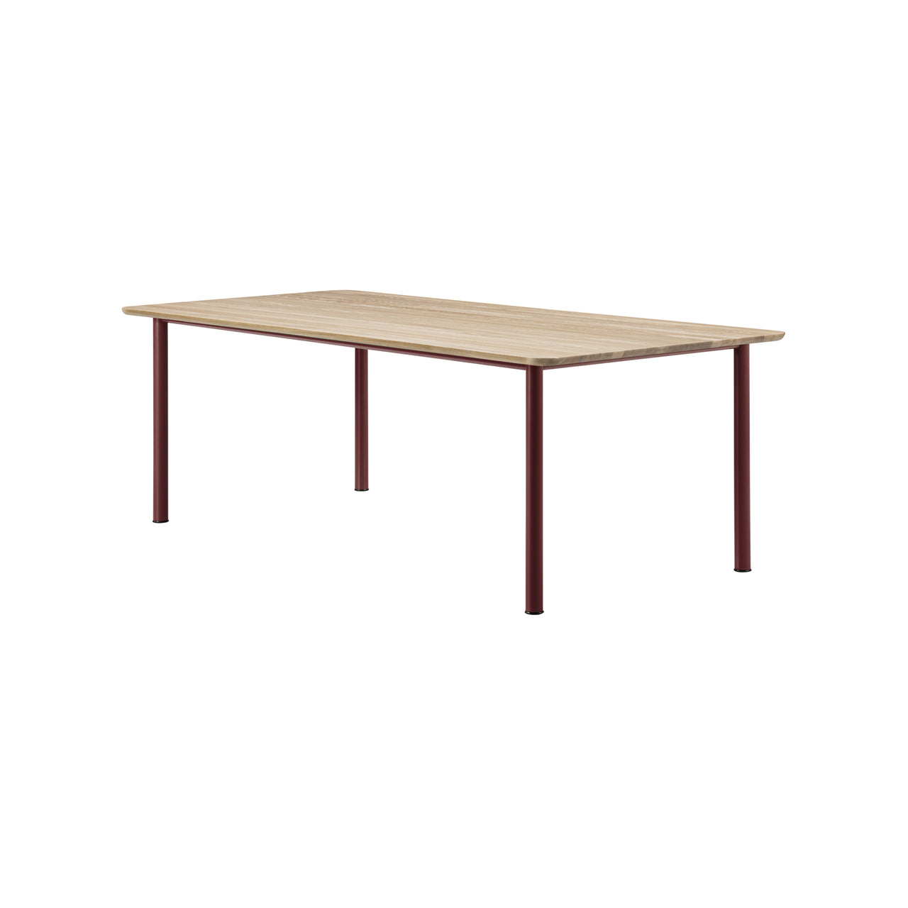 Plan Table: Light Oiled Oak + Bordeaux