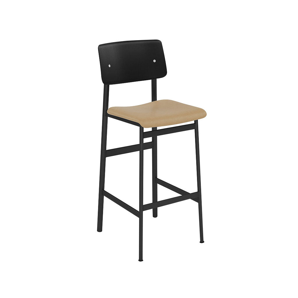 Loft Counter Stool: Upholstered + Black + Black