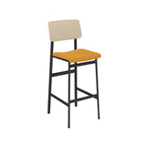 Loft Counter Stool: Upholstered + Black + Oak