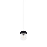 Acorn Pendant: Black + Polished Steel + White (Plug-in)