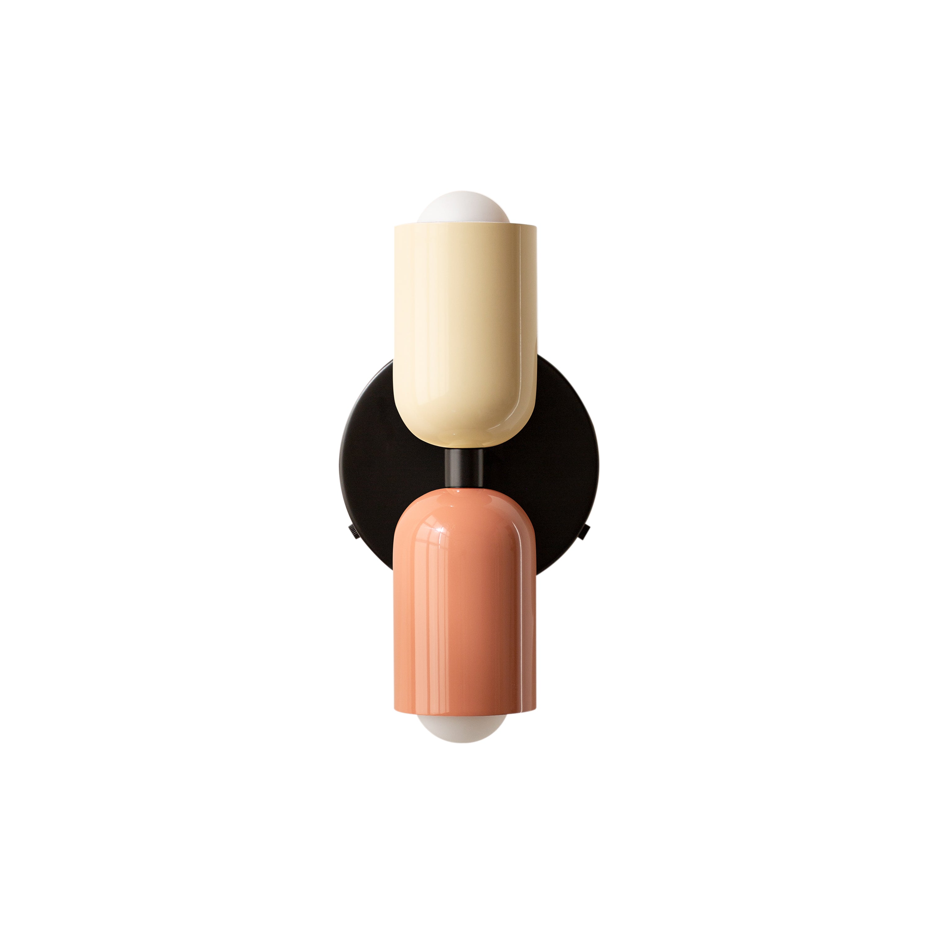 Up Down Sconce: Duo-Tone + Bone + Peach + Black