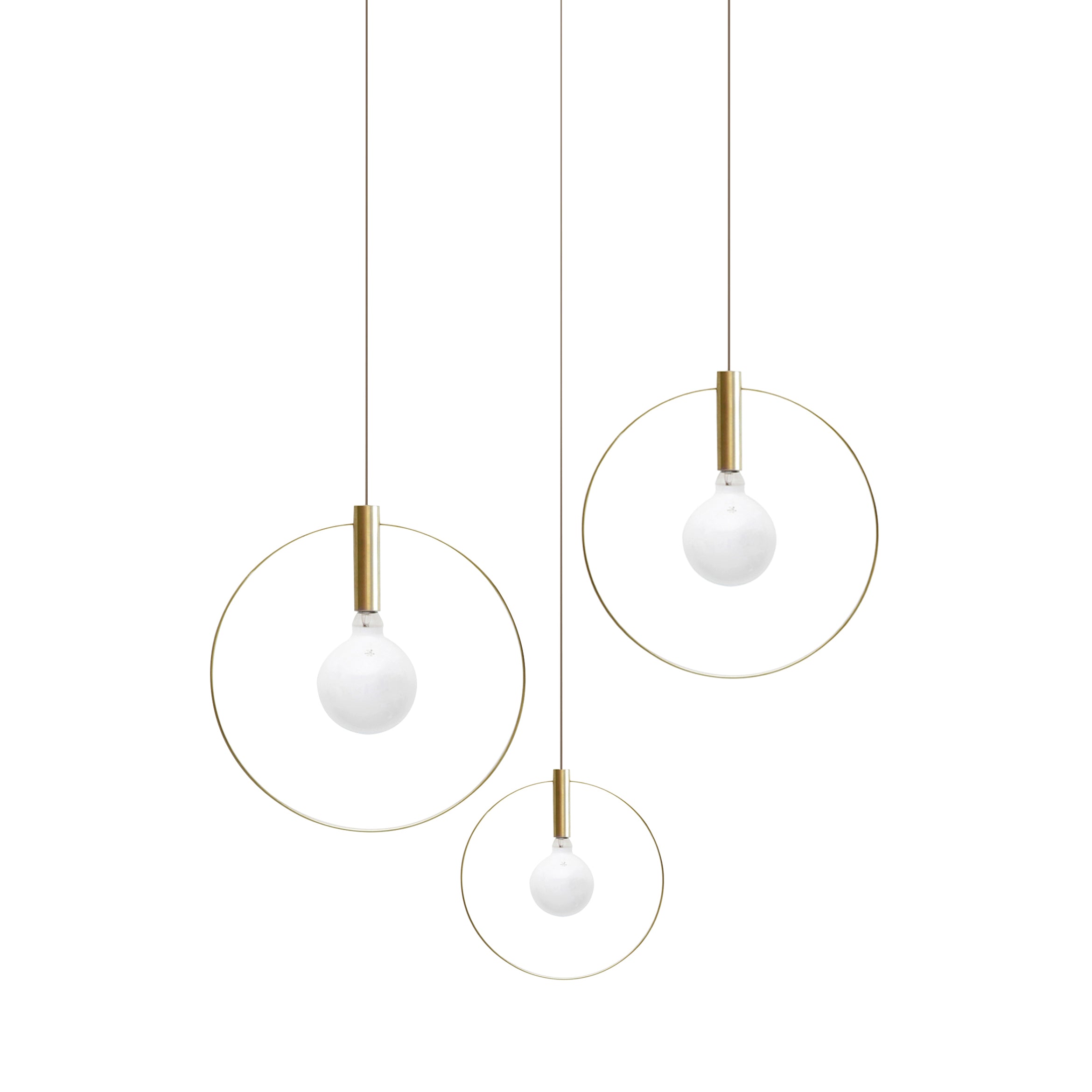 Aura Radial Cluster Pendant: 3 + Brass