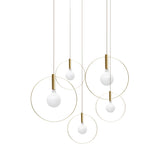 Aura Radial Cluster Pendant: 5 + Brass