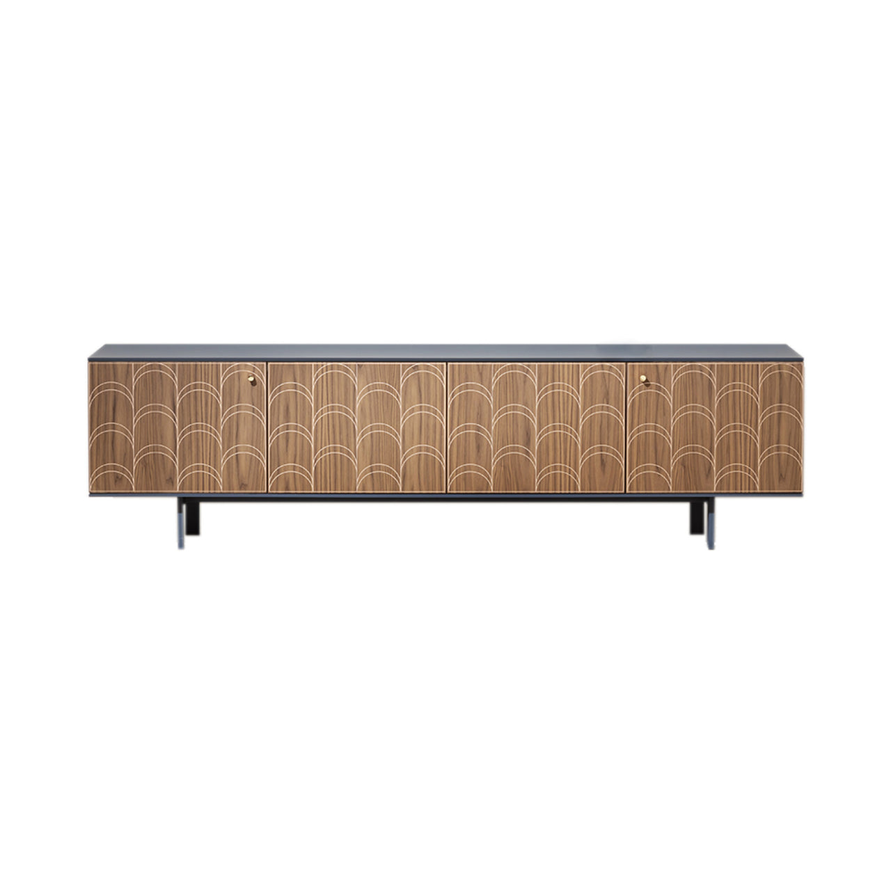 Célia Cabinet: Small + Lacquered Bisanzio + Canaletto Walnut