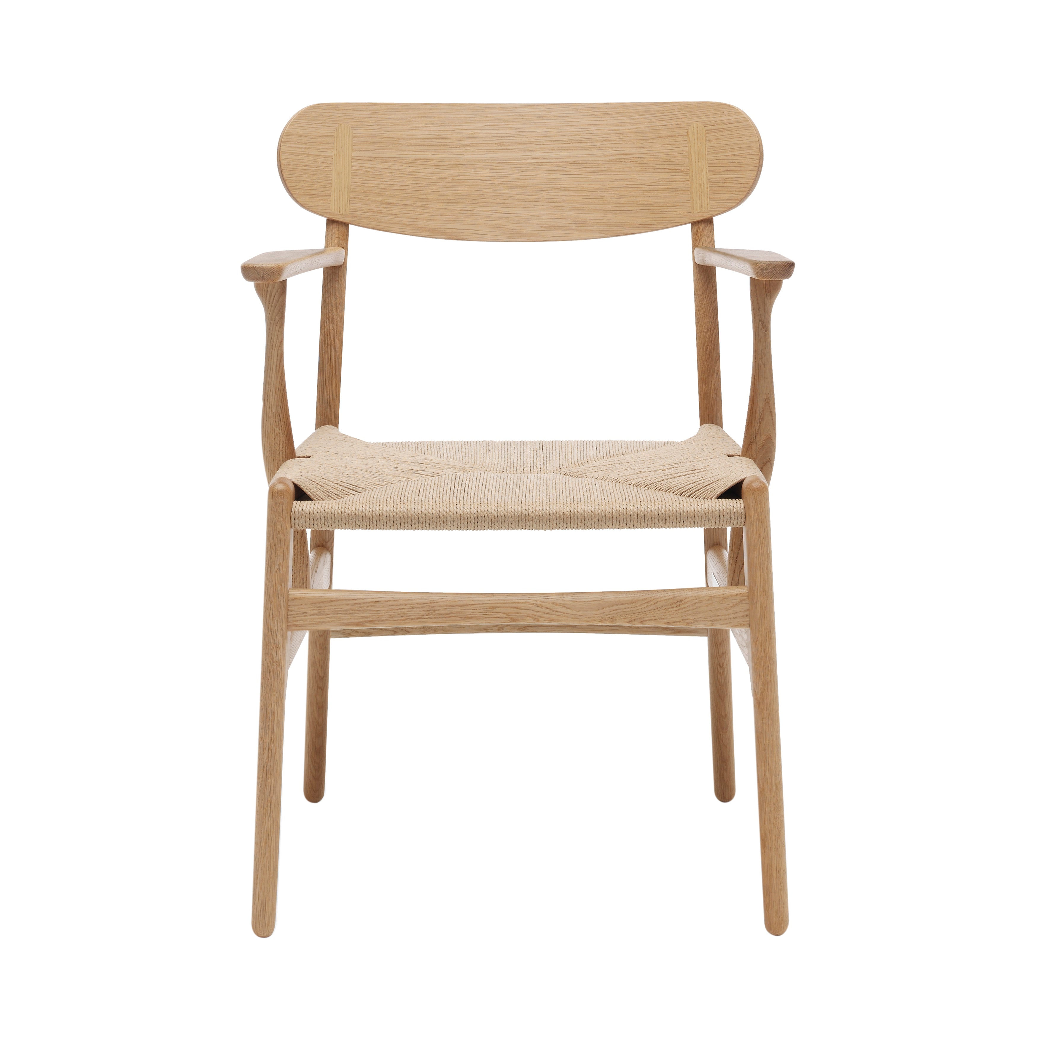 CH26 Dining Chair: Natural + Oiled Oak + Without Cushion