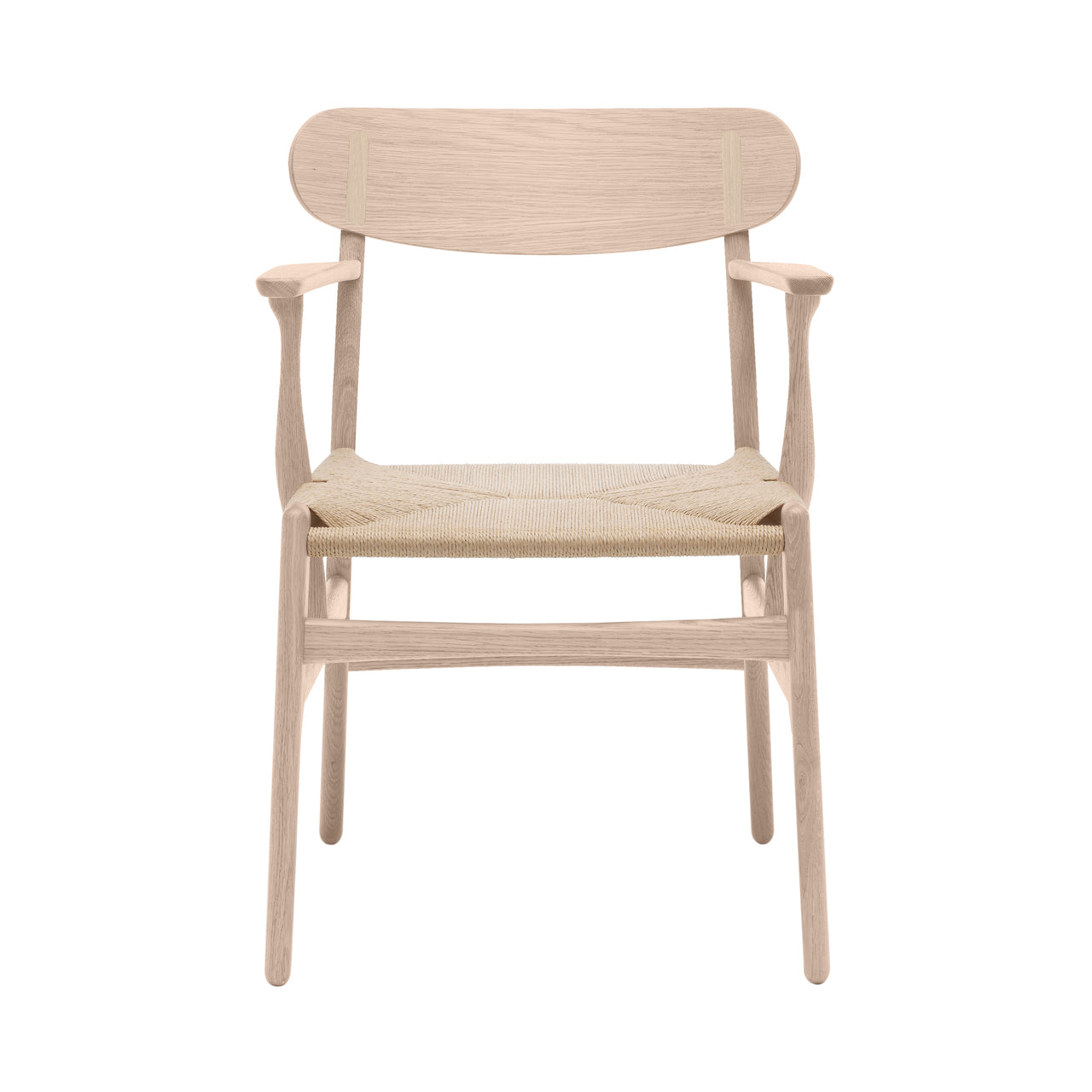 CH26 Dining Chair: Natural + Soaped Oak + Without Cushion