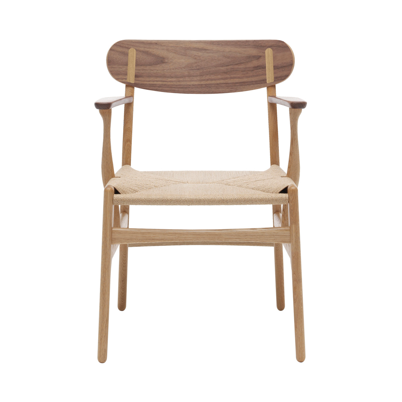 CH26 Dining Chair: Natural + Oiled Oak + Walnut + Without Cushion