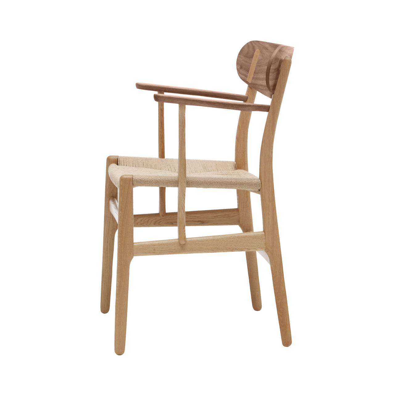 CH26 Dining Chair: Natural + Oiled Oak + Walnut + Without Cushion