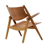 CH28T Lounge Chair: Lacquered Oak + Walnut