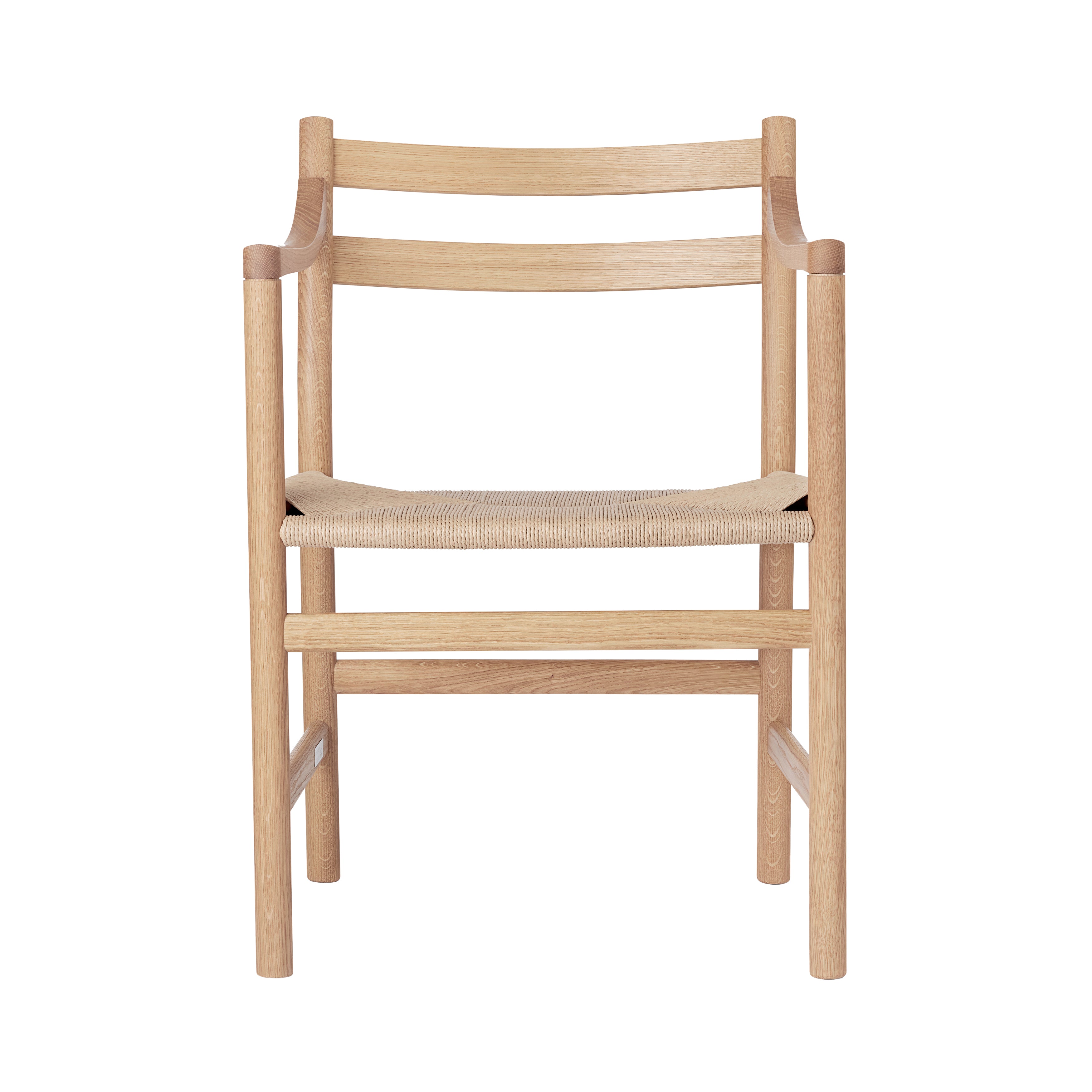 CH46 Armchair: Natural + White Oiled Oak + Without Cushion