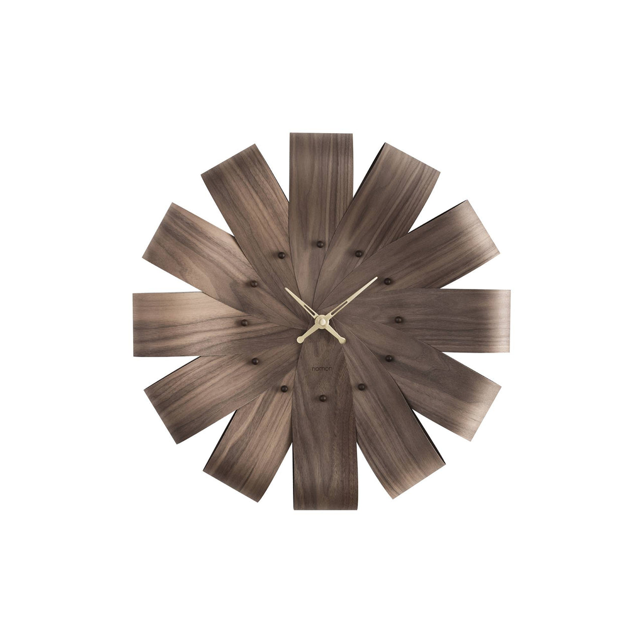 Ciclo Clock: Walnut + Polished Brass + Walnut