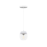 Acorn Pendant: White + Polished Steel + White (Canopy)