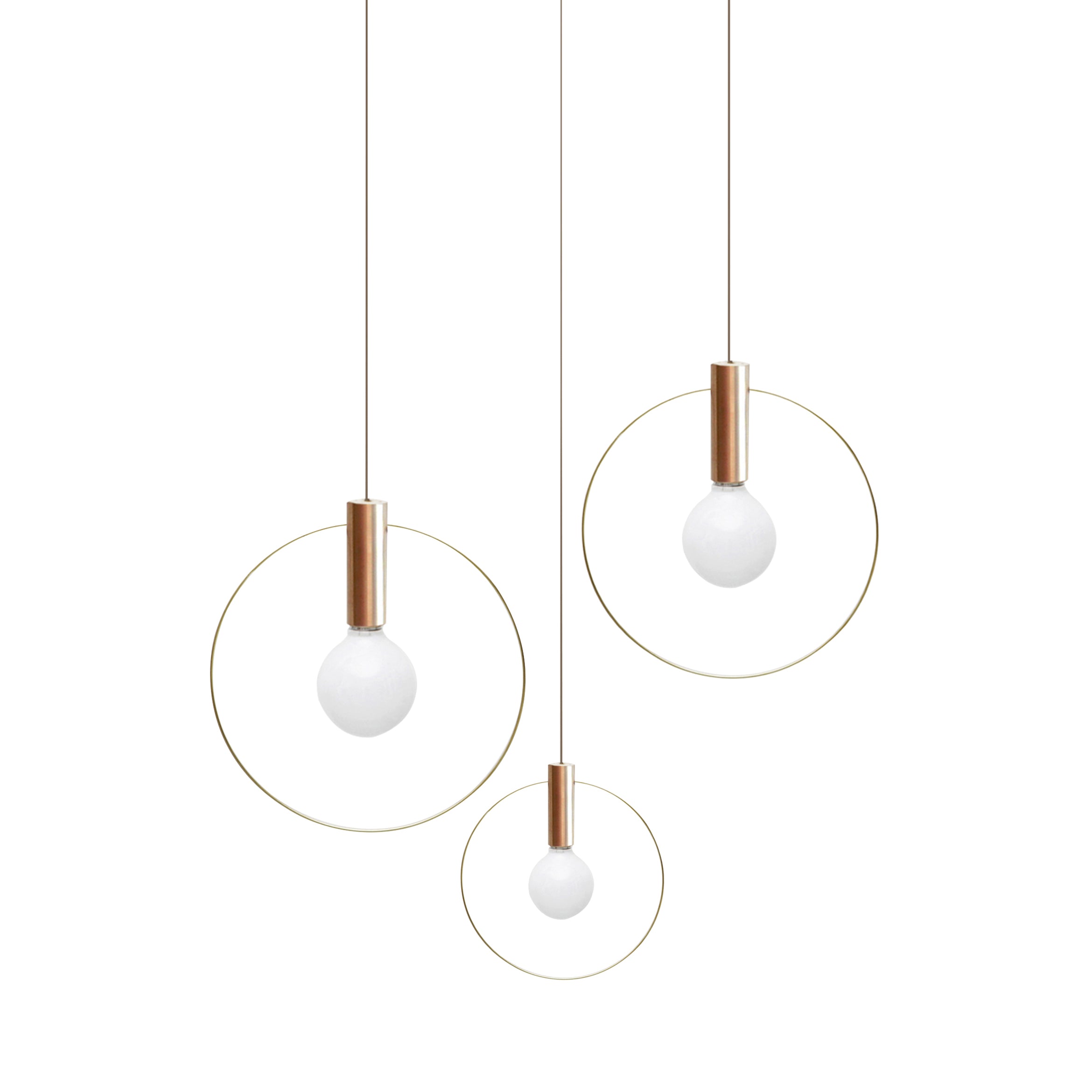 Aura Radial Cluster Pendant: 3 + Copper