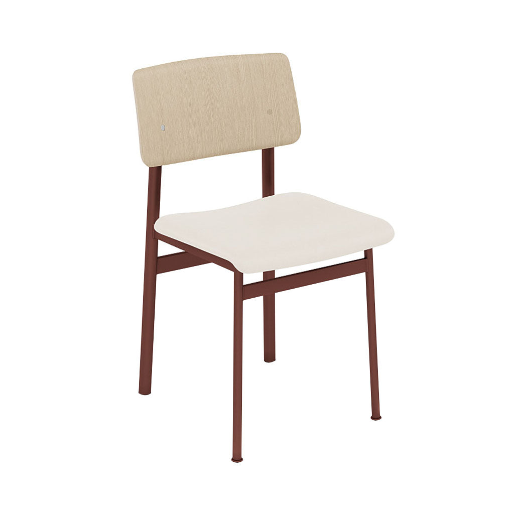 Loft Chair: Upholstered + Deep Red + Oak