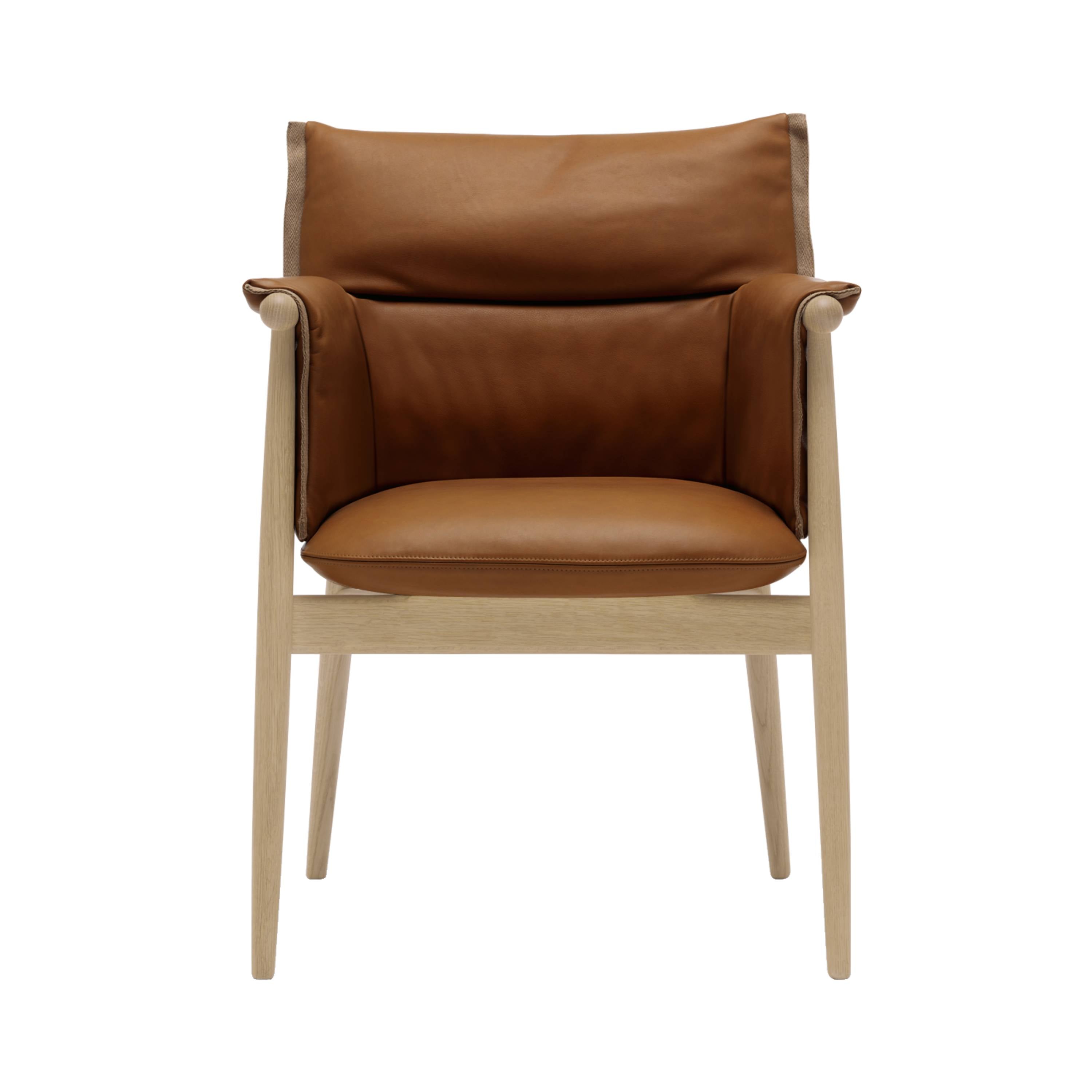 E005 Embrace Armchair: Natural Edging Strip + Soaped Oak