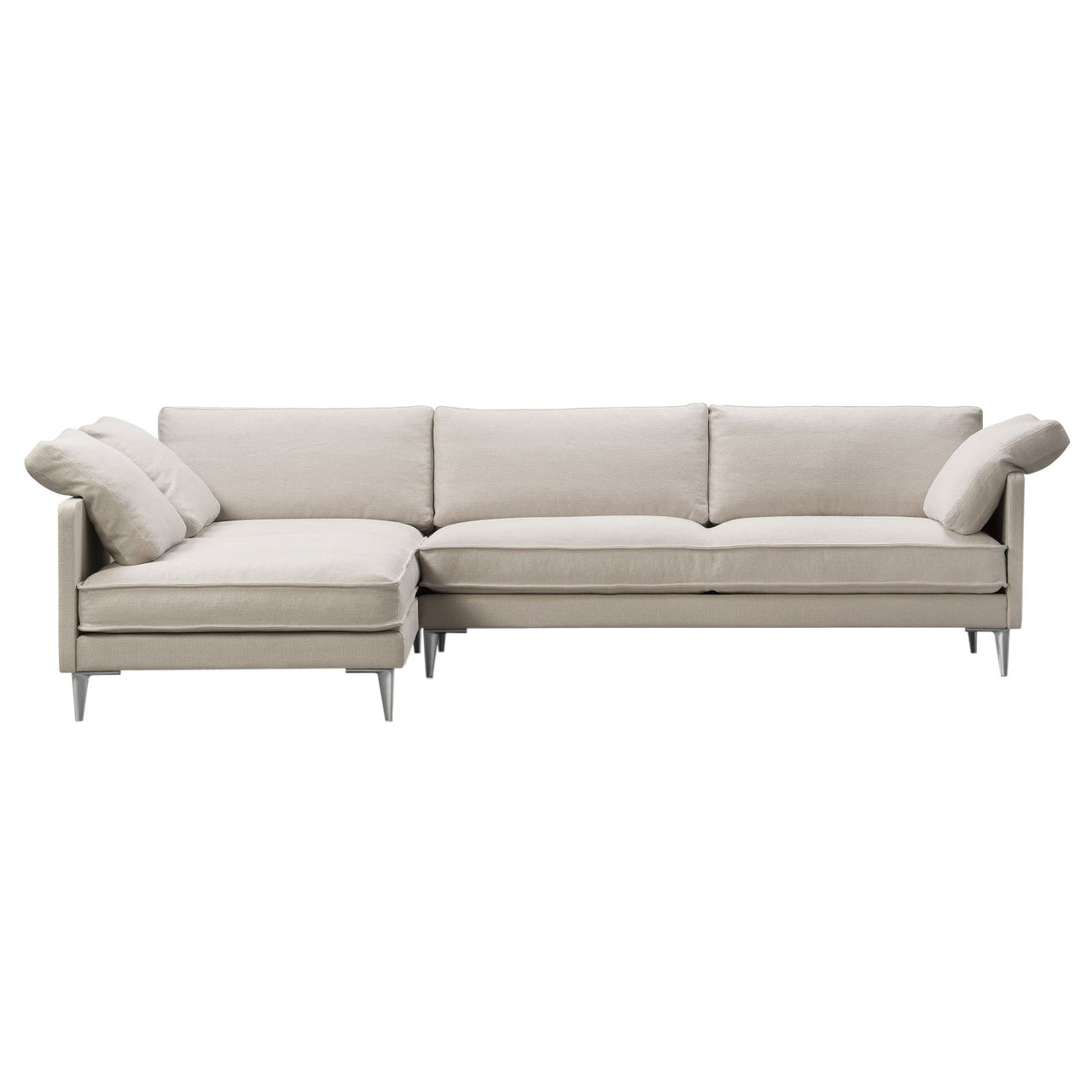 EJ295 Chaise Sofa: Large + Chrome + Left