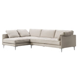 EJ295 Chaise Sofa: Large + Chrome + Left