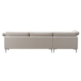 EJ295 Chaise Sofa: Large + Chrome + Left