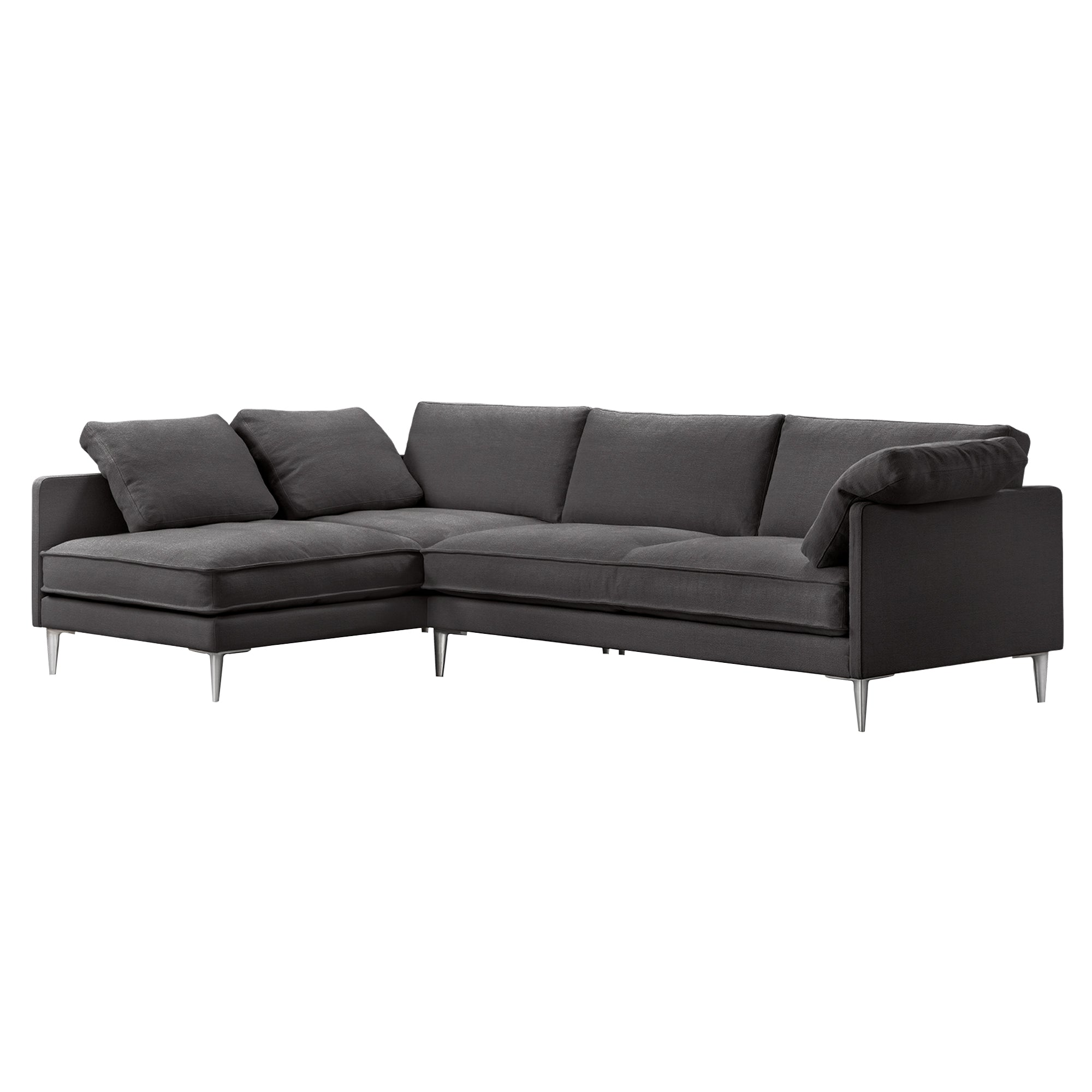 EJ295 Chaise Sofa: Large + Chrome + Left