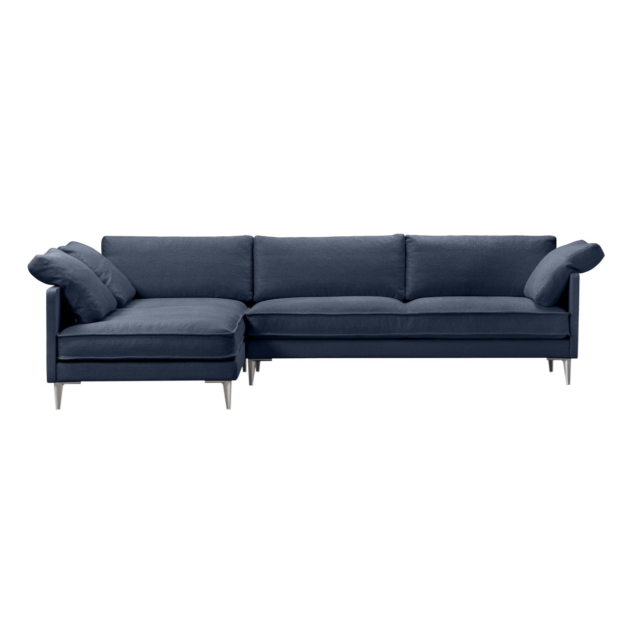 EJ295 Chaise Sofa: Small + Chrome + Left (With Cushion)