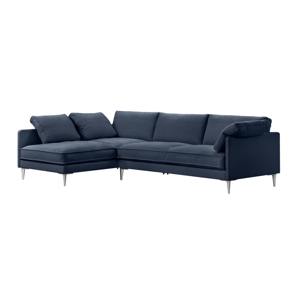 EJ295 Chaise Sofa: Small + Chrome + Left (With Cushion)