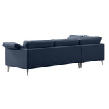 EJ295 Chaise Sofa: Large + Chrome + Left