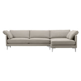 EJ295 Chaise Sofa: Large + Chrome + Right