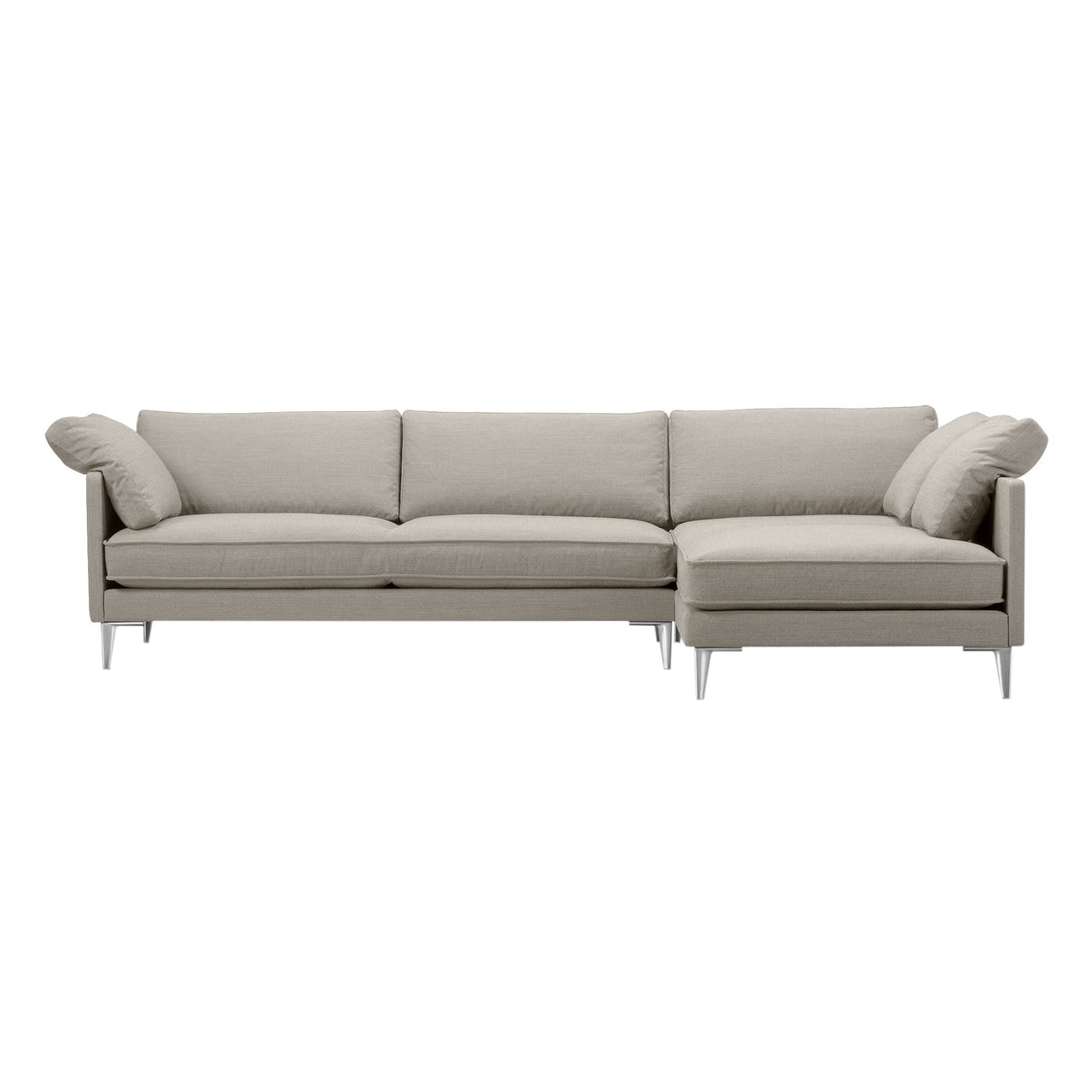 EJ295 Chaise Sofa: Small + Chrome + Right  (With Cushion)