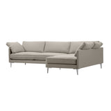 EJ295 Chaise Sofa: Small + Chrome + Right  (With Cushion)