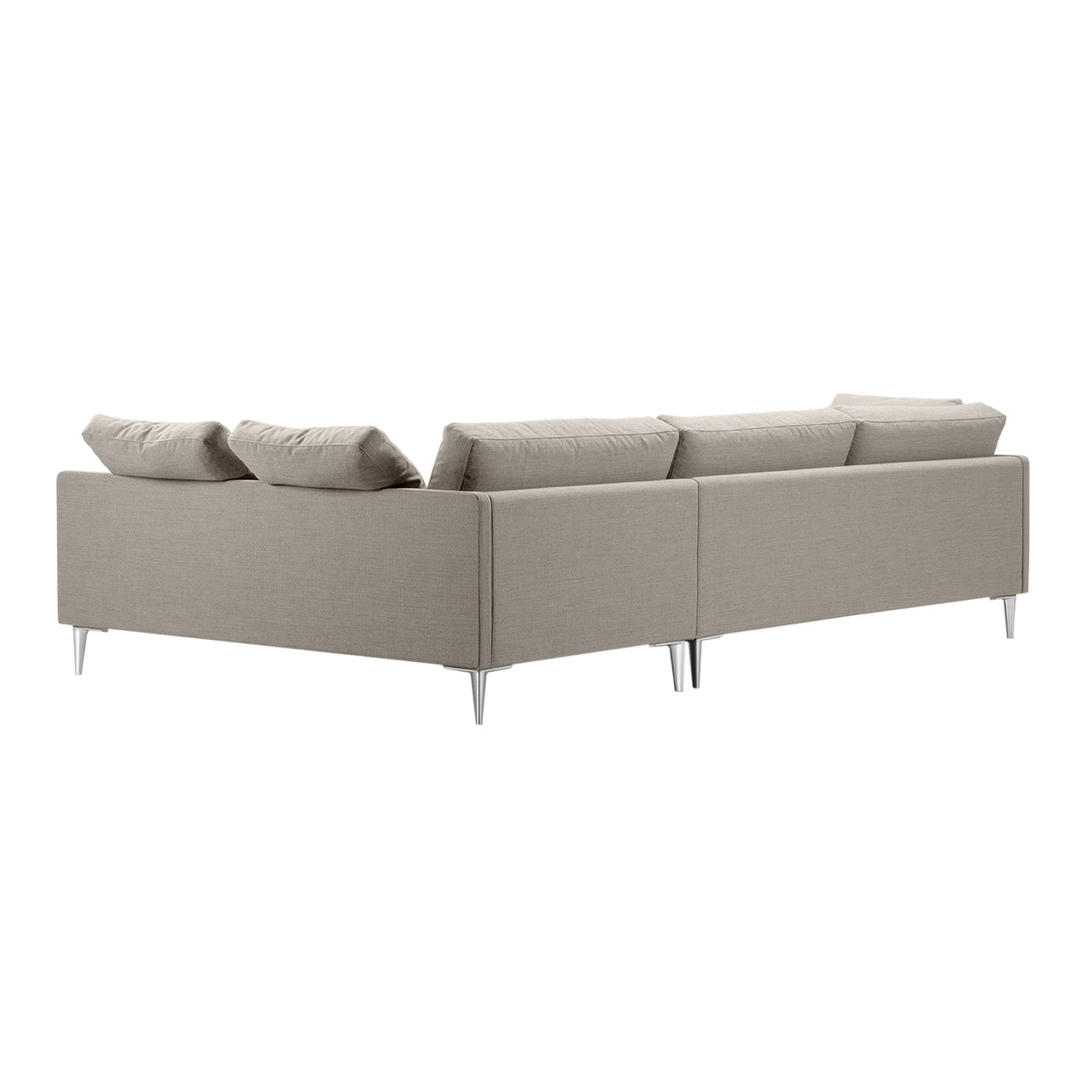 EJ295 Chaise Sofa: Small + Chrome + Right  (With Cushion)