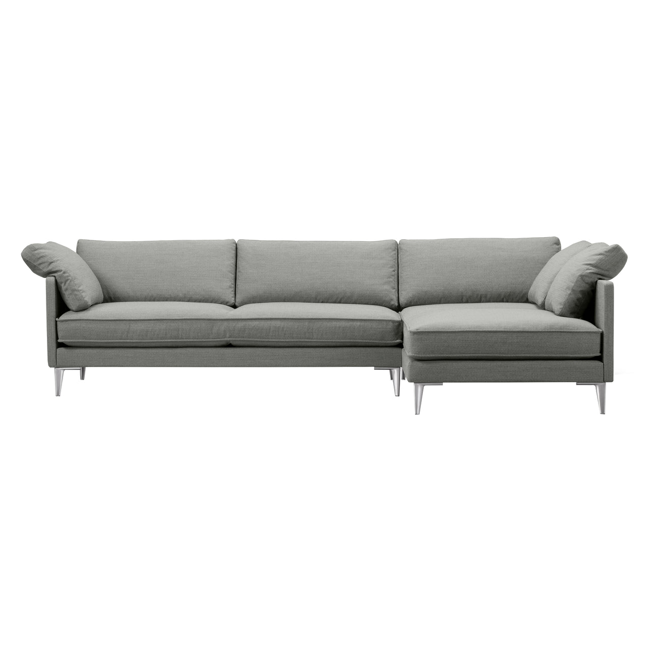 EJ295 Chaise Sofa: Large + Chrome + Right