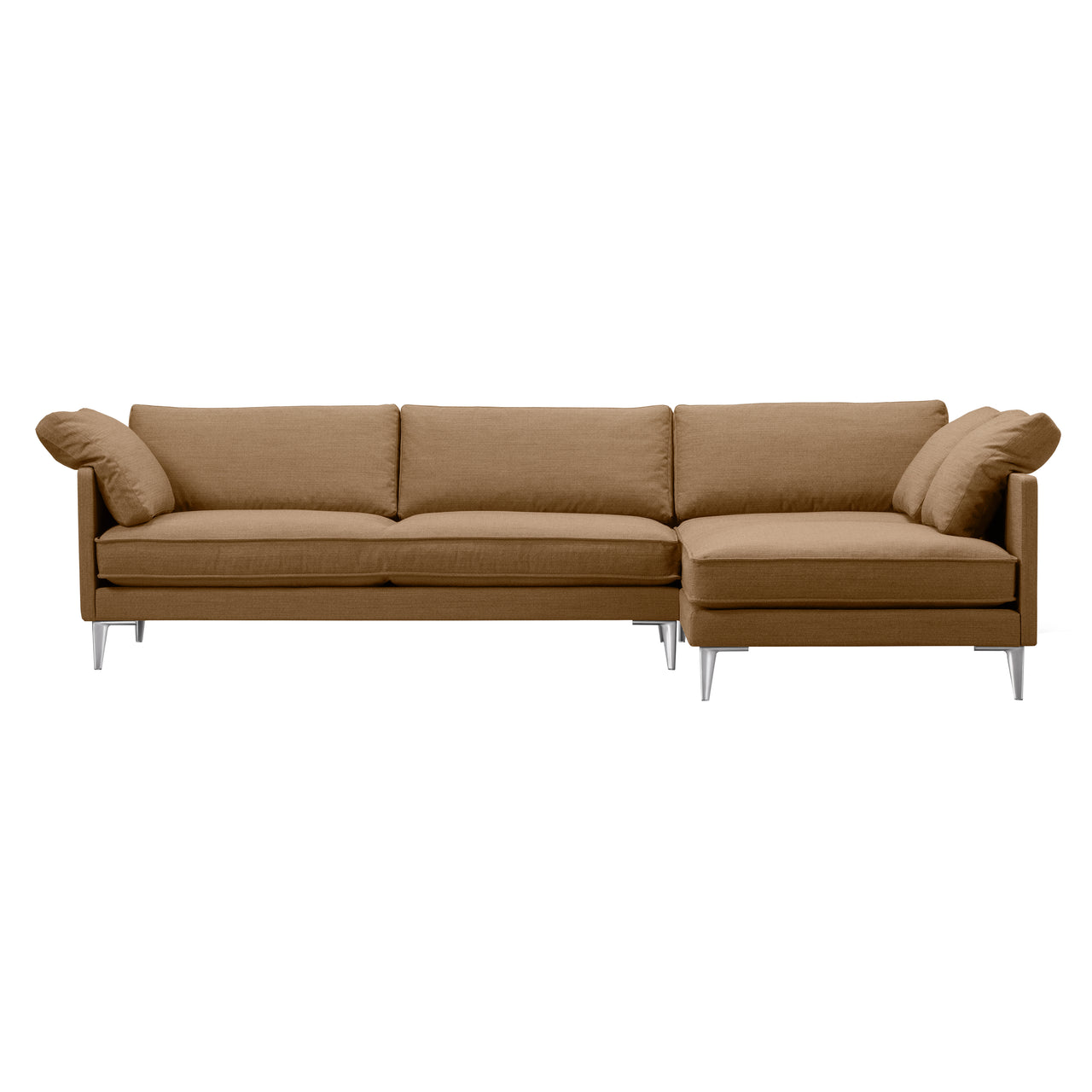 EJ295 Chaise Sofa: Large + Chrome + Right