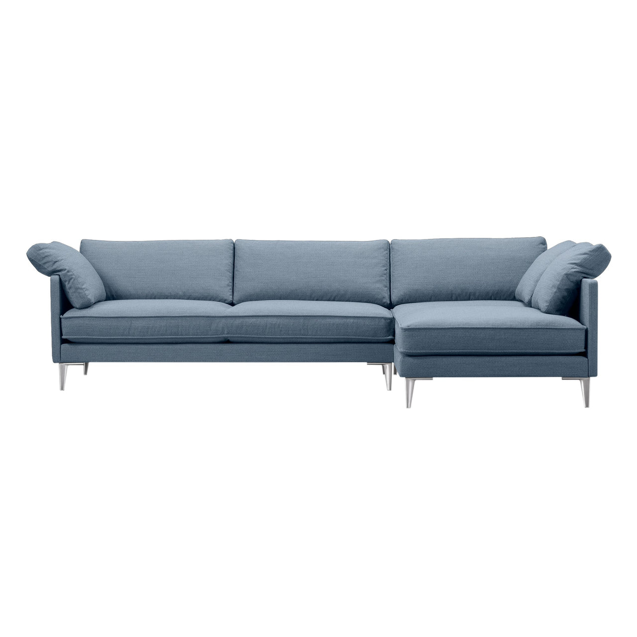 EJ295 Chaise Sofa: Small + Chrome + Right  (With Cushion)