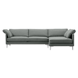 EJ295 Chaise Sofa: Large + Chrome + Right