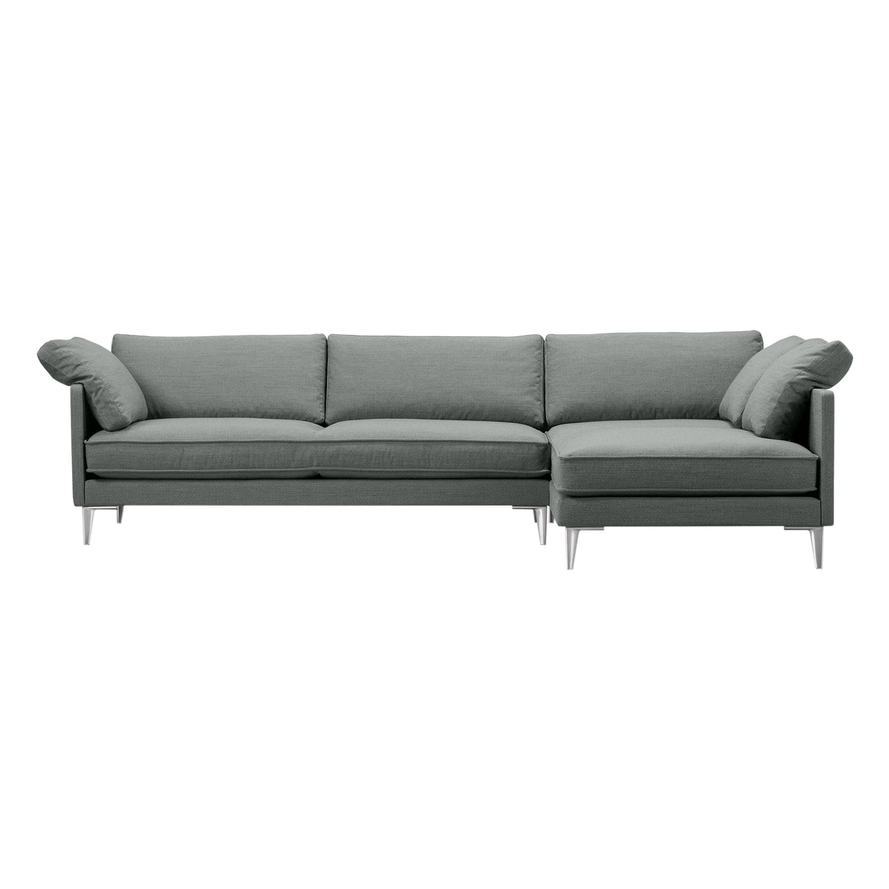 EJ295 Chaise Sofa: Small + Chrome + Right (With Cushion)