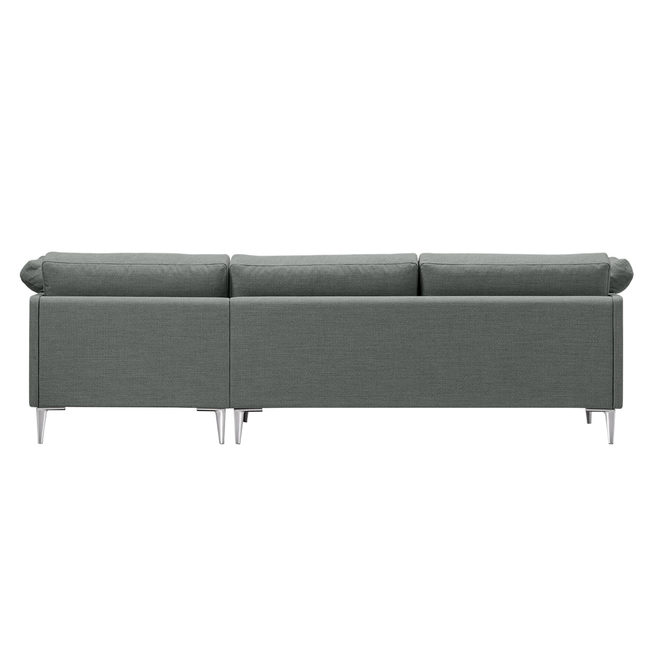 EJ295 Chaise Sofa: Large + Chrome + Right