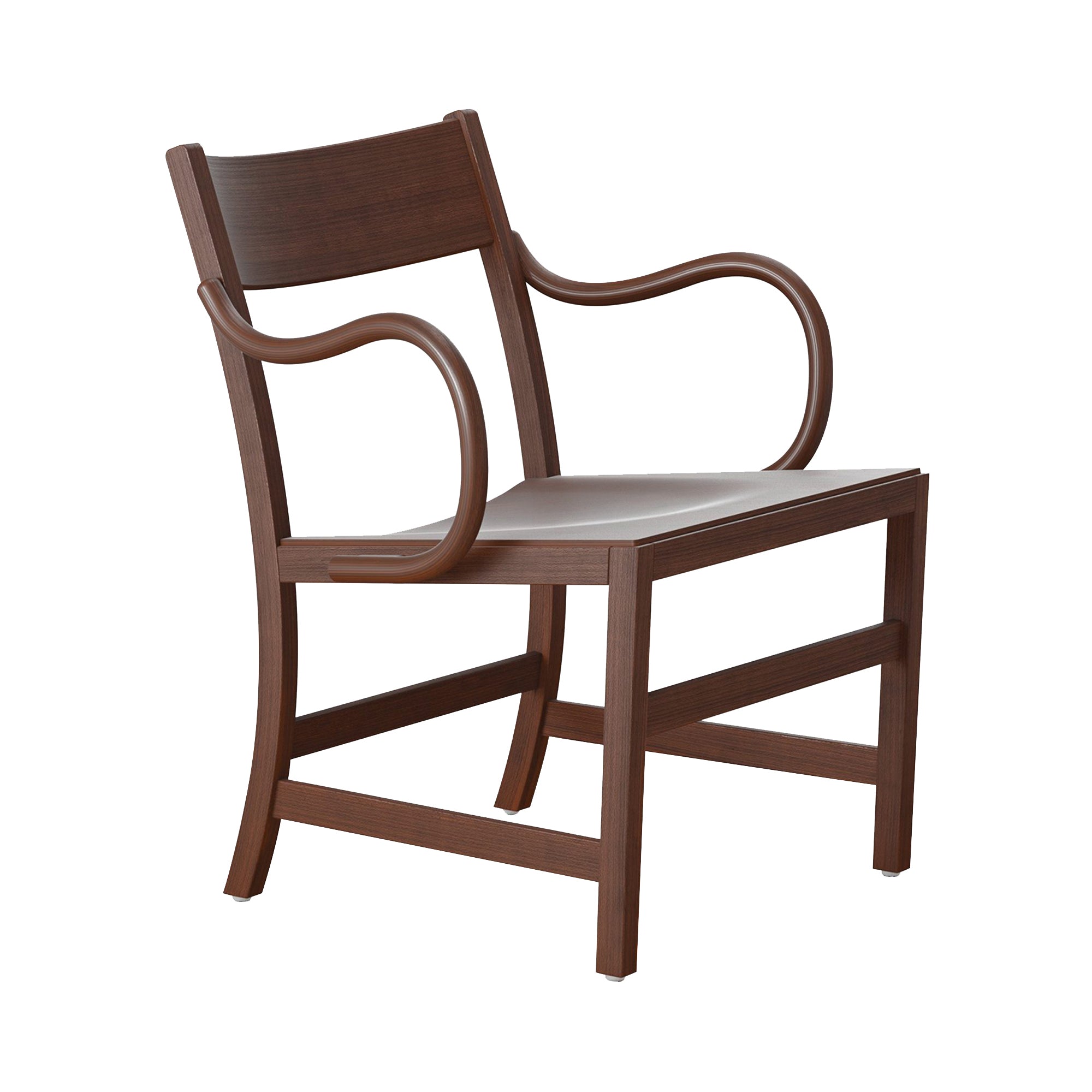 Waiter XL Easy Chair: Walnut Stained Beech